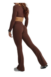 Pre Order - Vision Collection - The Vision Flares scrunch bum gym leggings in Chocolate