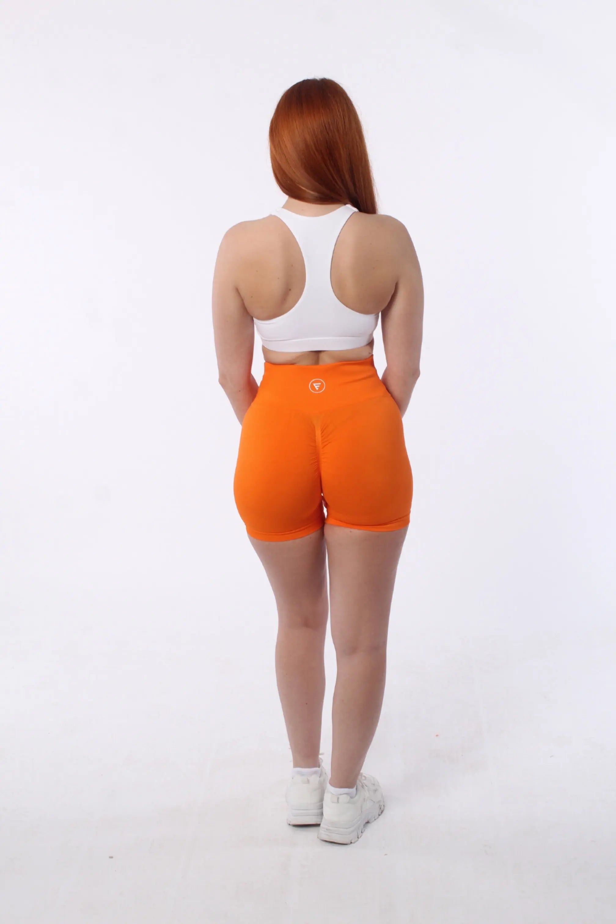 Empower Nakd Scrunch Collection: Orange Scrunch Bum Gym Shorts