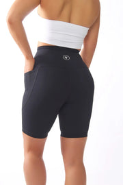 Embrace Collection - Seamless Gym Shorts with Pockets in Black - Empowerclothingltd