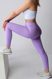 French Collection - V-Waisted Scrunch Bum Leggings In Lilac - Empowerclothingltd